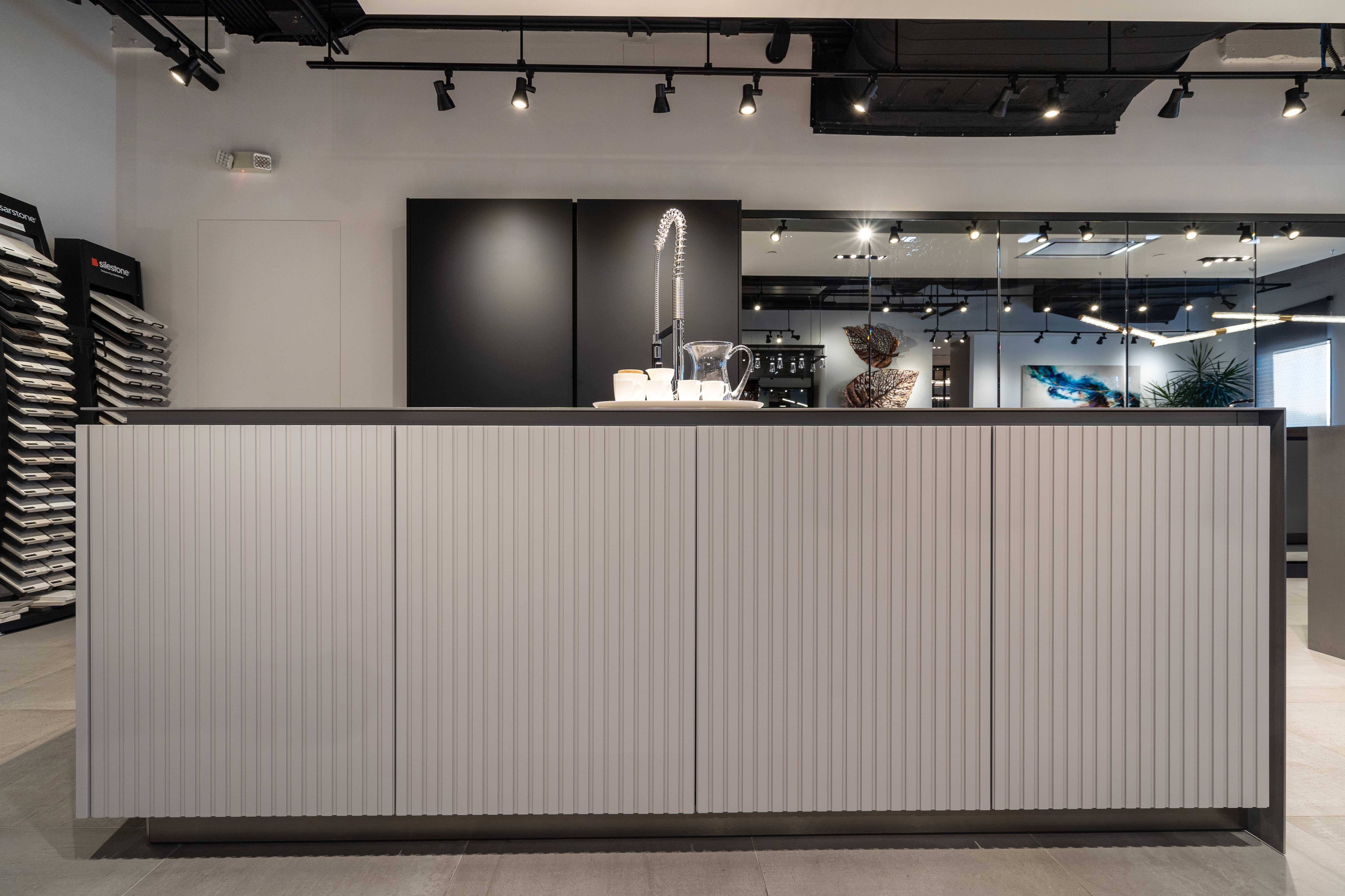 eggersmann Black & Grey Work's Glass Modern Kitchen with Sub-Zero & Wolf Appliances