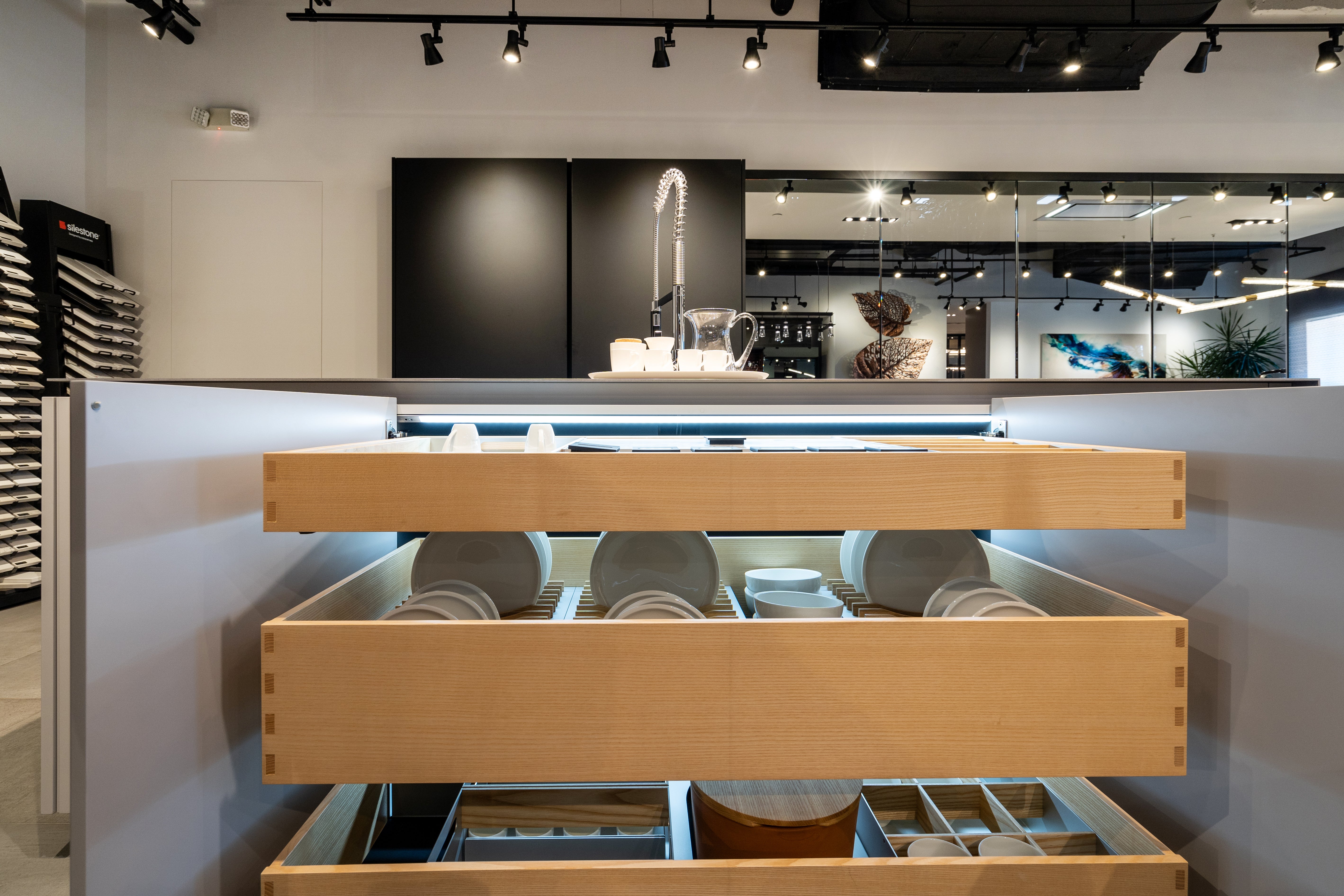 eggersmann Black & Grey Work's Glass Modern Kitchen with Sub-Zero & Wolf Appliances