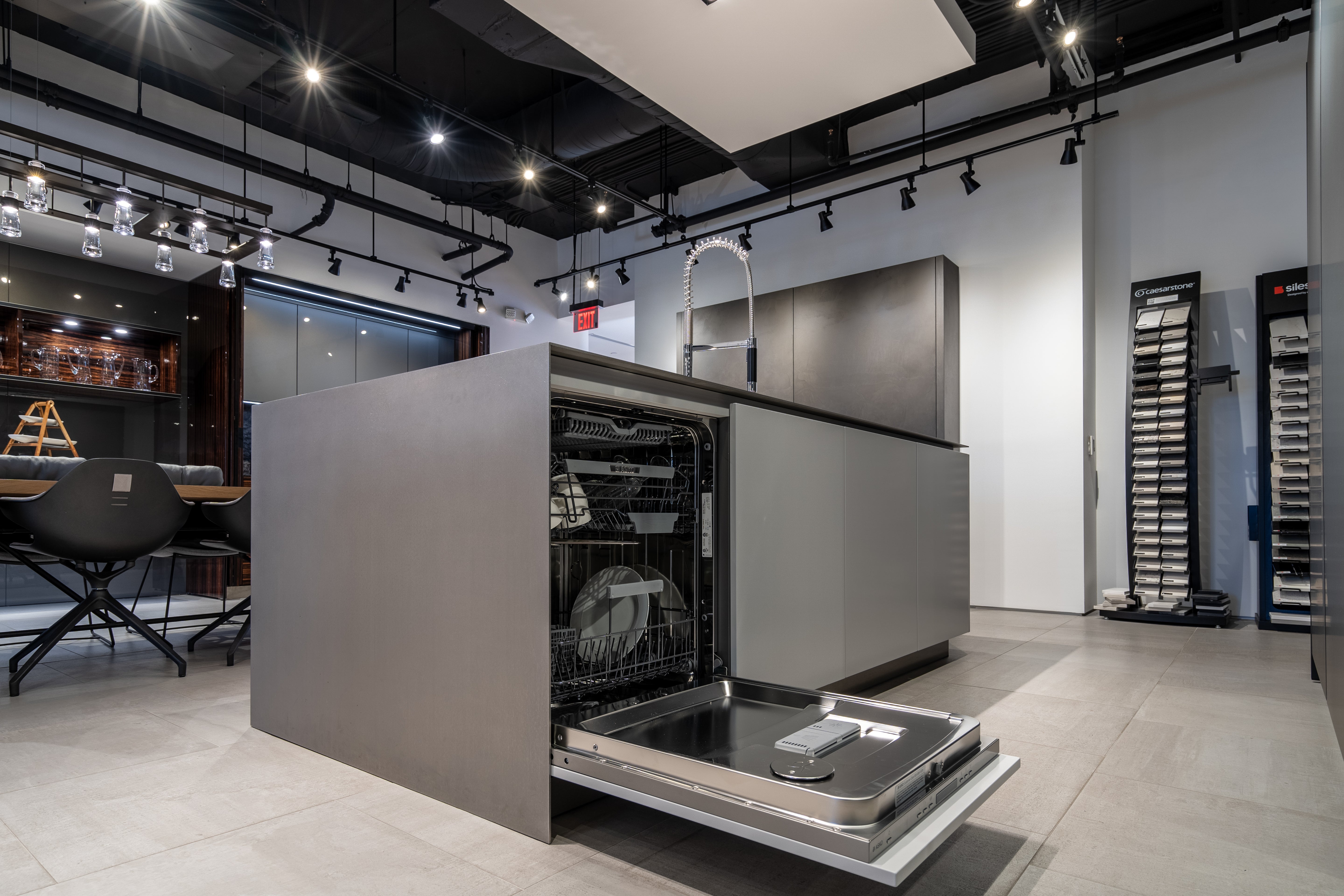 eggersmann Black & Grey Work's Glass Modern Kitchen with Sub-Zero & Wolf Appliances