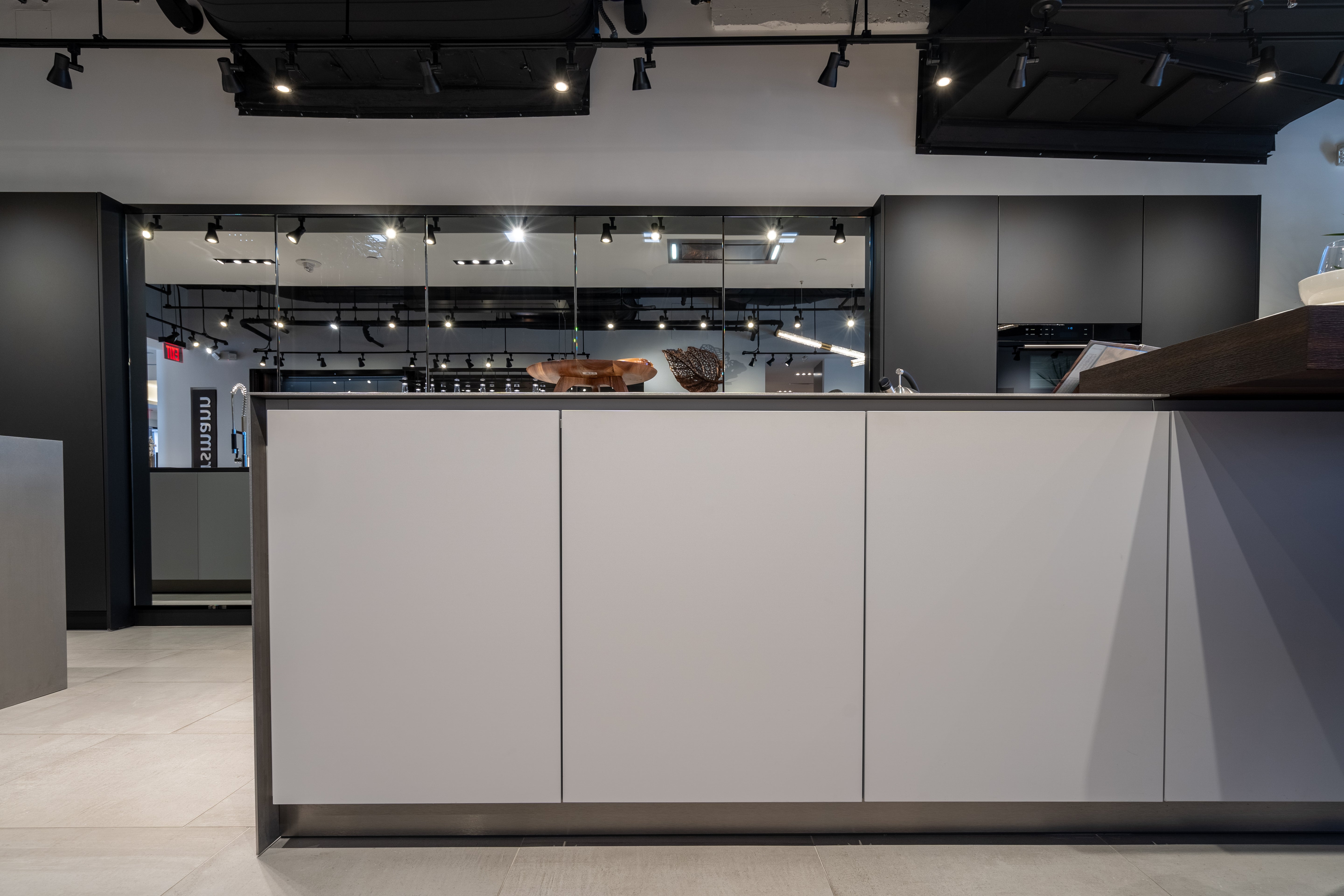 eggersmann Black & Grey Work's Glass Modern Kitchen with Sub-Zero & Wolf Appliances