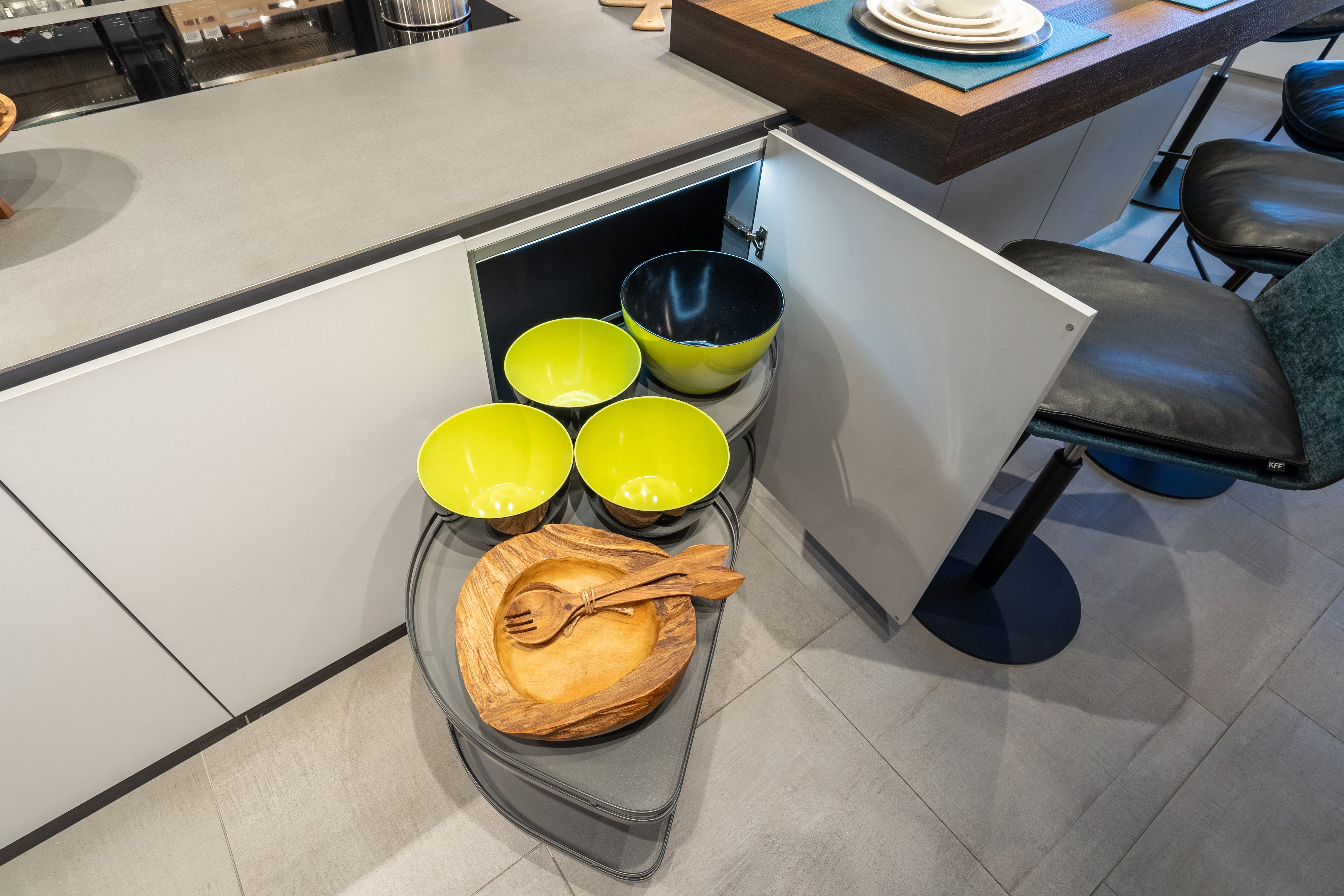 eggersmann Black & Grey Work's Glass Modern Kitchen with Sub-Zero & Wolf Appliances