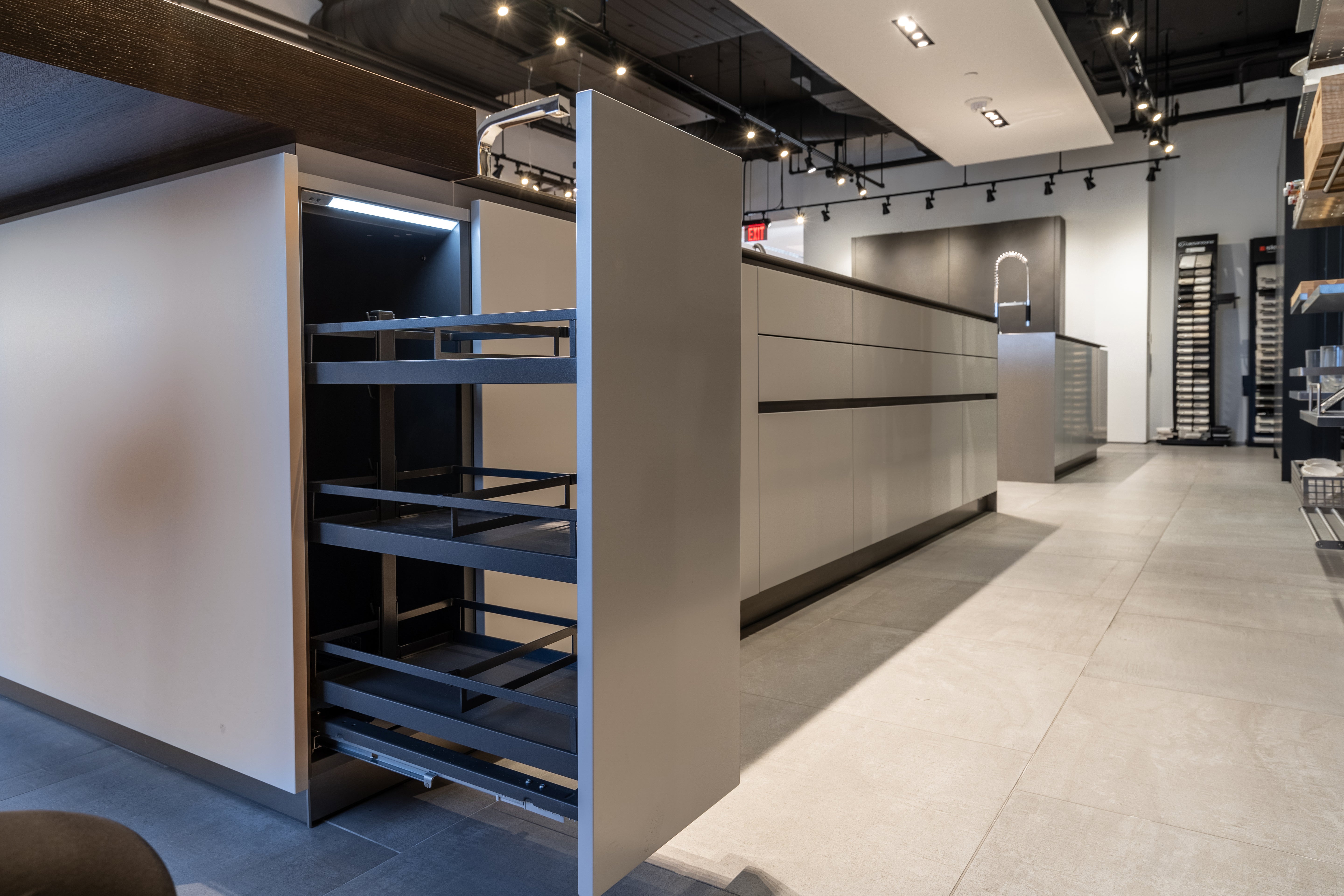 eggersmann Black & Grey Work's Glass Modern Kitchen with Sub-Zero & Wolf Appliances