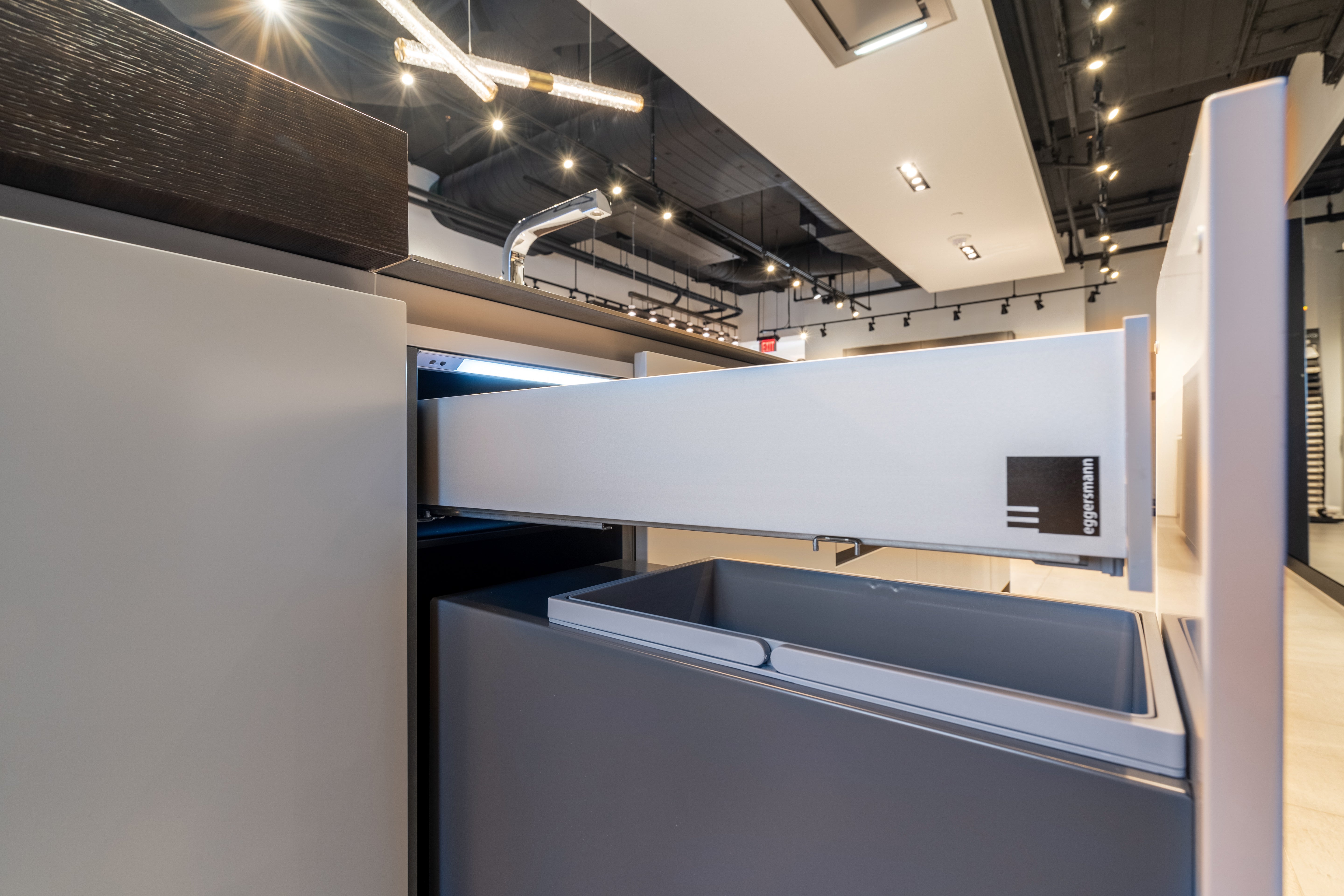 eggersmann Black & Grey Work's Glass Modern Kitchen with Sub-Zero & Wolf Appliances