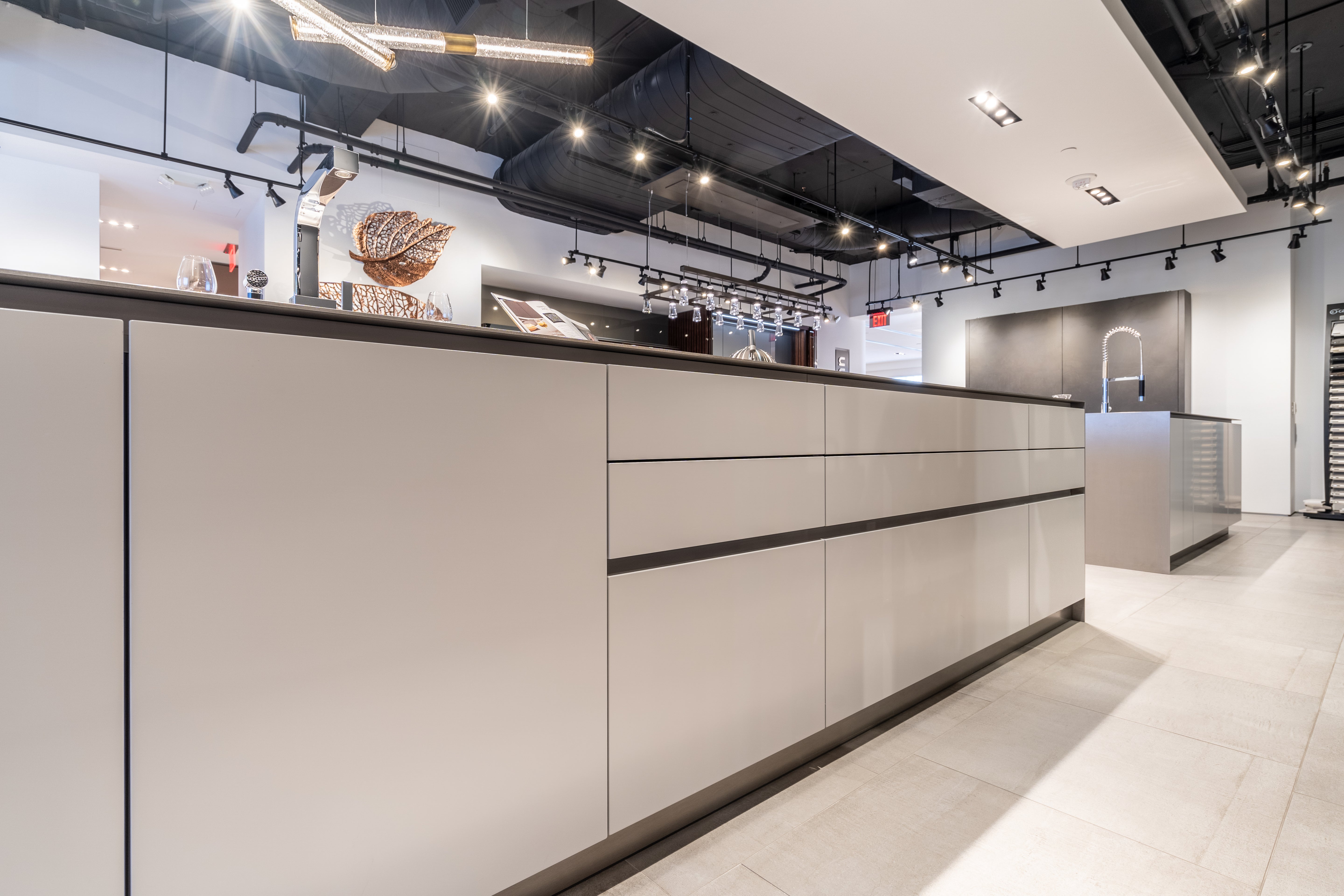 eggersmann Black & Grey Work's Glass Modern Kitchen with Sub-Zero & Wolf Appliances