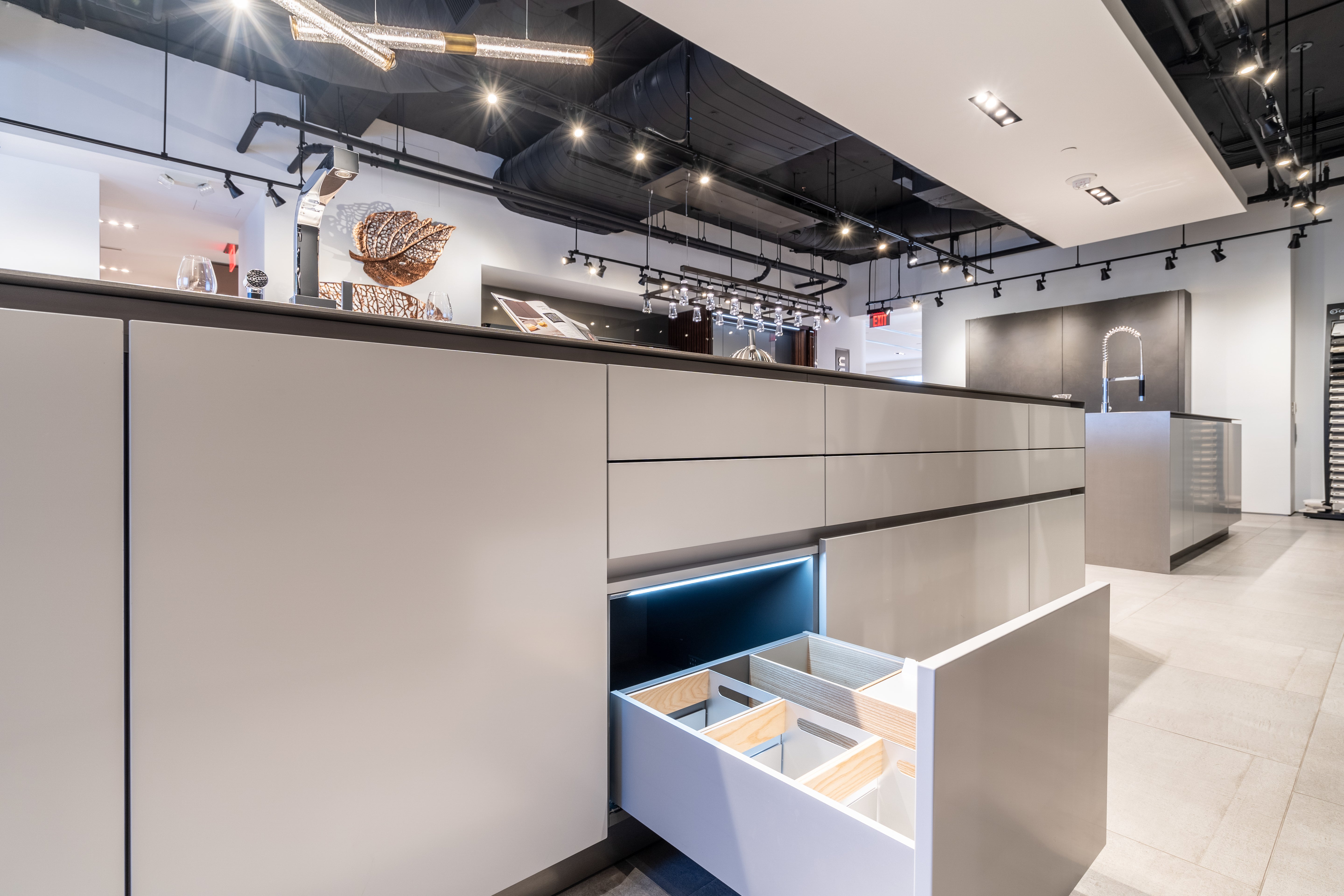 eggersmann Black & Grey Work's Glass Modern Kitchen with Sub-Zero & Wolf Appliances