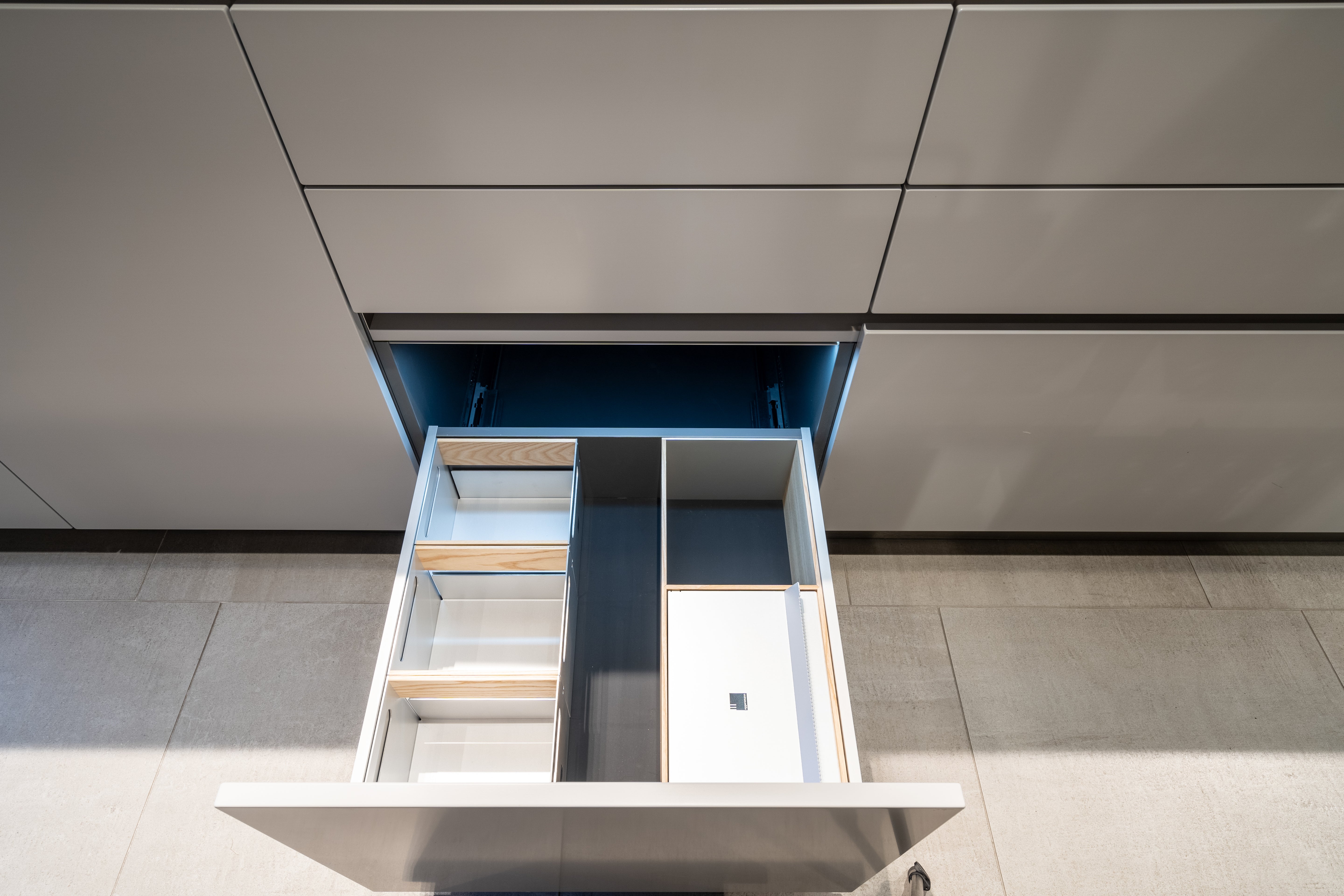 eggersmann Black & Grey Work's Glass Modern Kitchen with Sub-Zero & Wolf Appliances