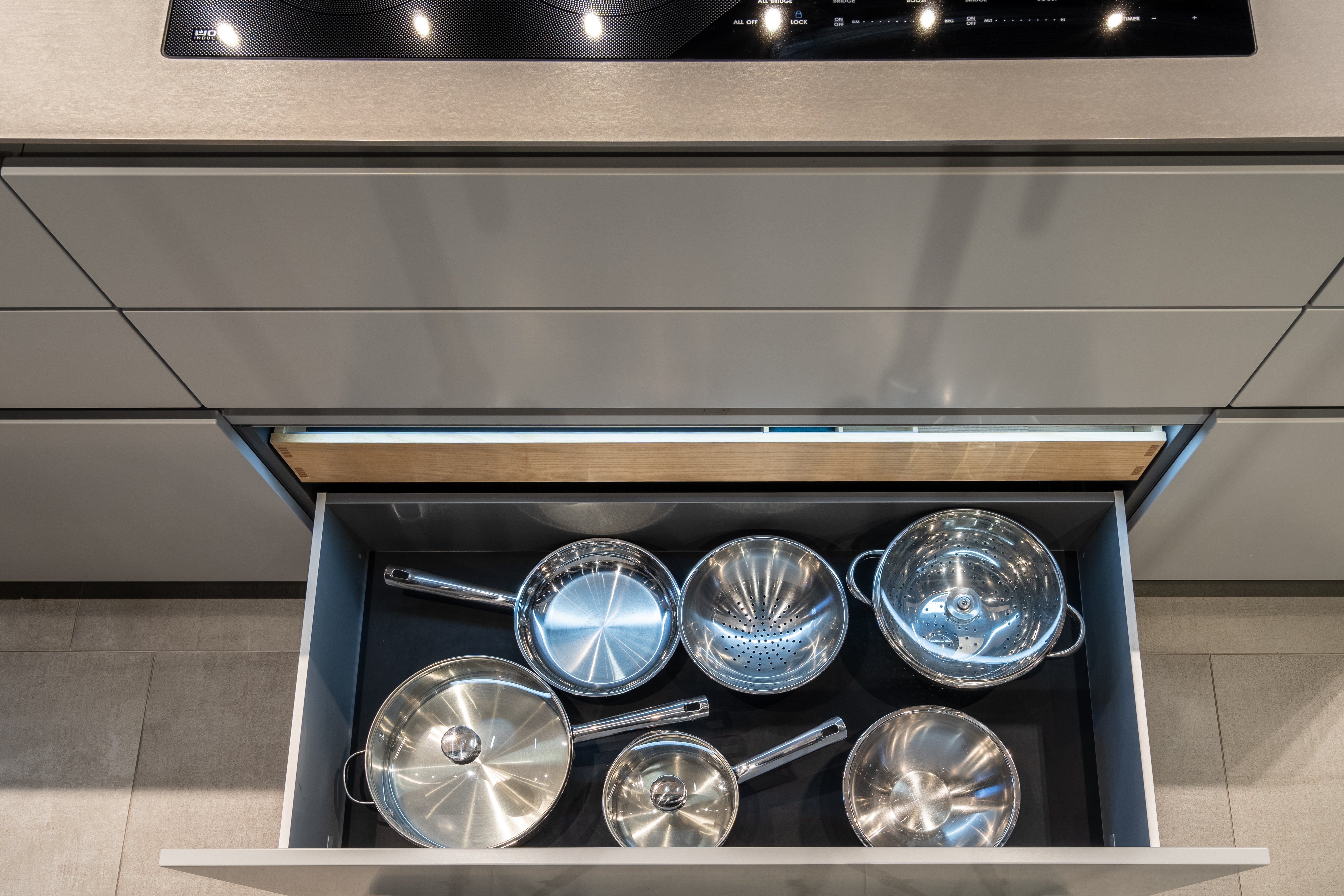 eggersmann Black & Grey Work's Glass Modern Kitchen with Sub-Zero & Wolf Appliances