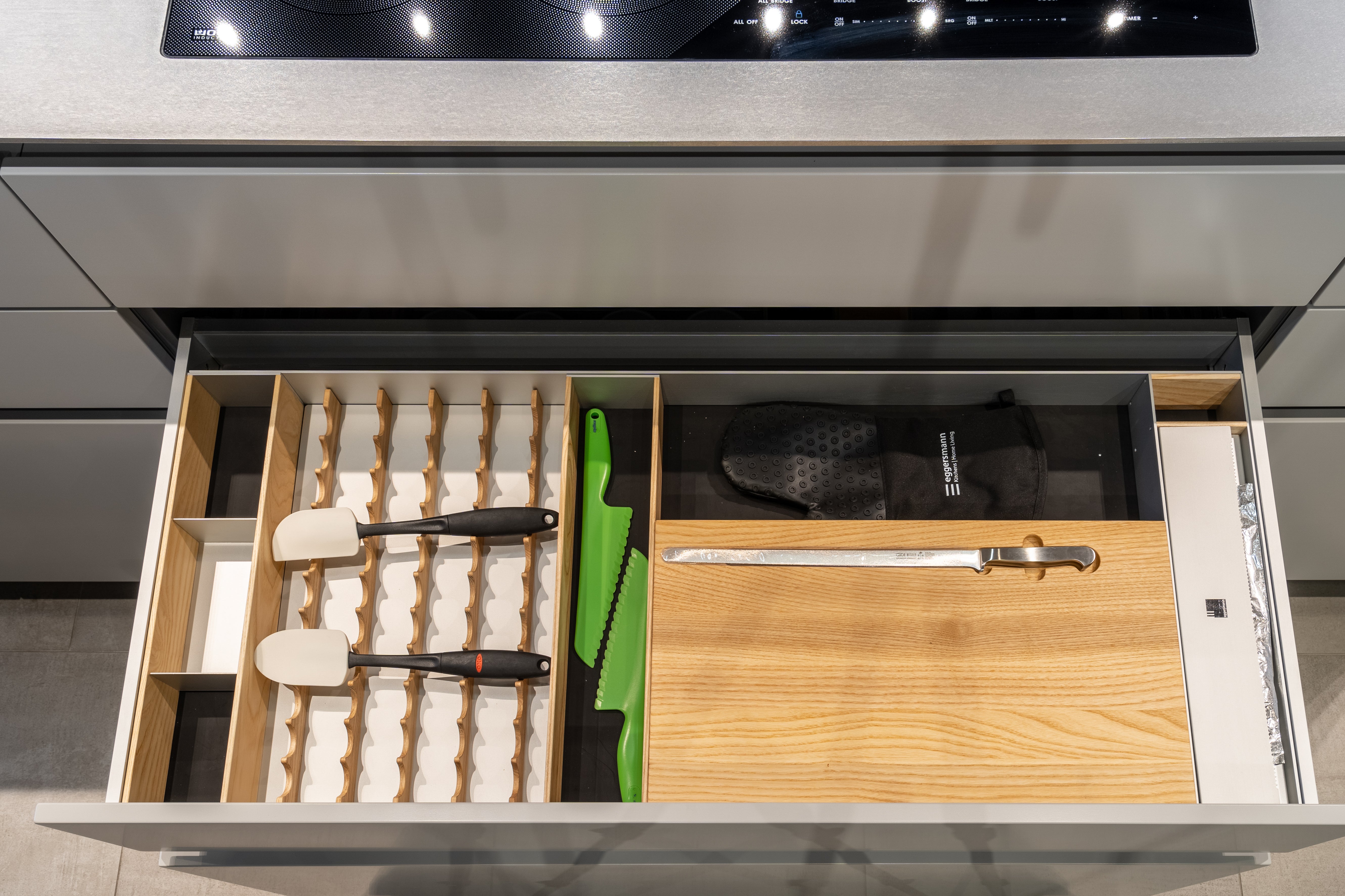 eggersmann Black & Grey Work's Glass Modern Kitchen with Sub-Zero & Wolf Appliances