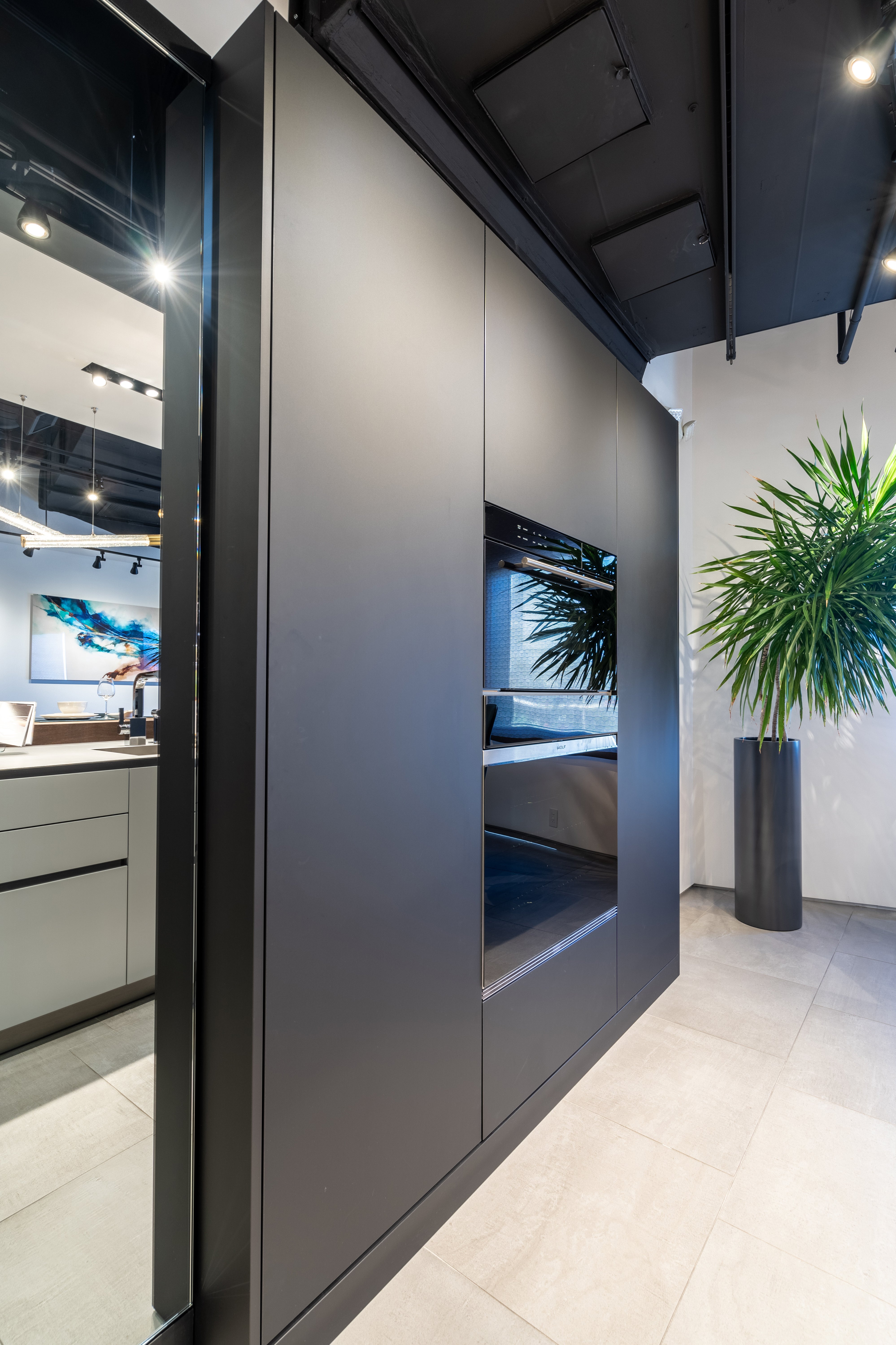 eggersmann Black & Grey Work's Glass Modern Kitchen with Sub-Zero & Wolf Appliances