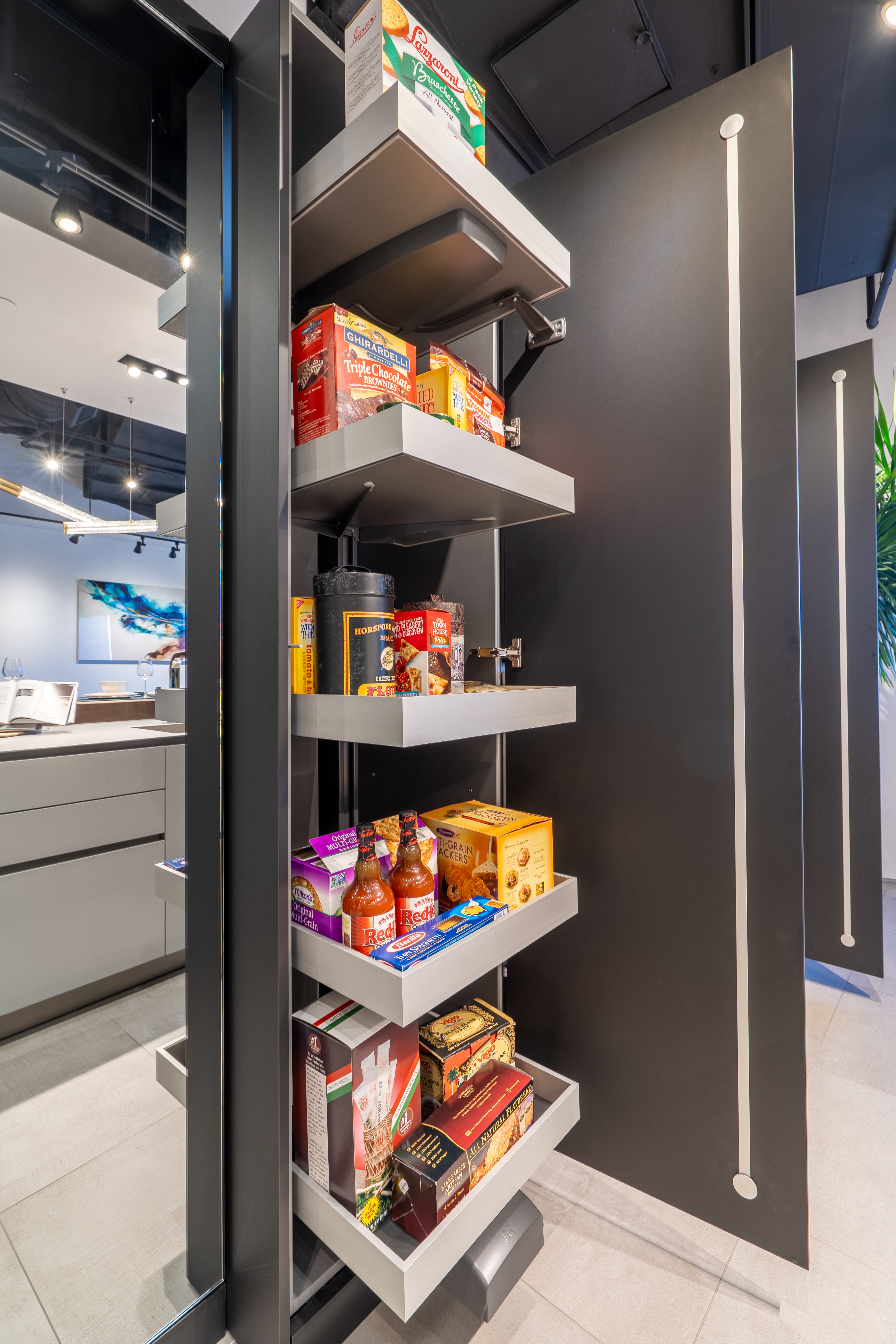 eggersmann Black & Grey Work's Glass Modern Kitchen with Sub-Zero & Wolf Appliances