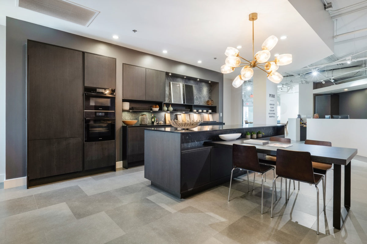 SieMatic Modern Black Kitchen with Island & Miele Appliances