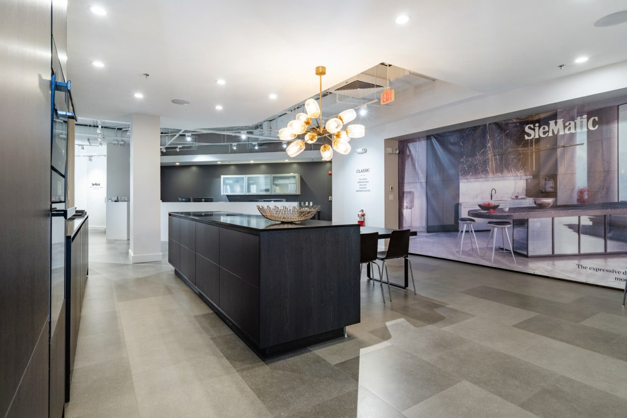 SieMatic Modern Black Kitchen with Island & Miele Appliances