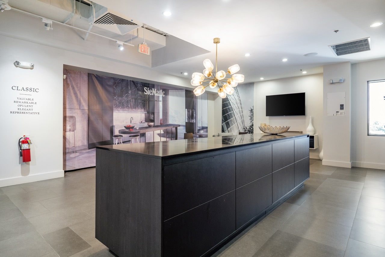 SieMatic Modern Black Kitchen with Island & Miele Appliances