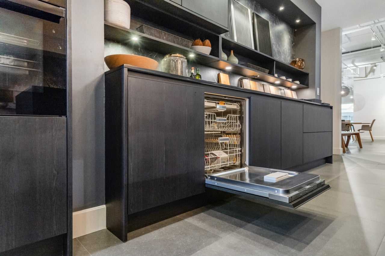 SieMatic Modern Black Kitchen with Island & Miele Appliances