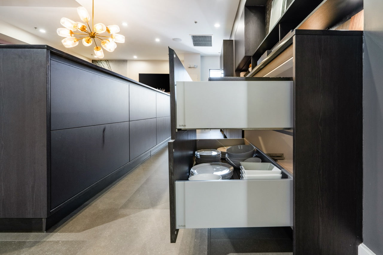 SieMatic Modern Black Kitchen with Island & Miele Appliances