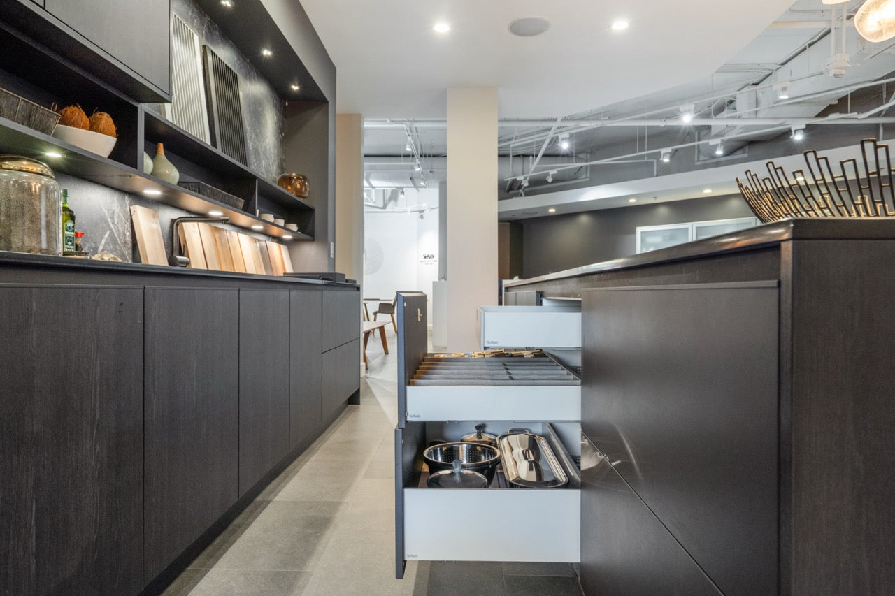 SieMatic Modern Black Kitchen with Island & Miele Appliances