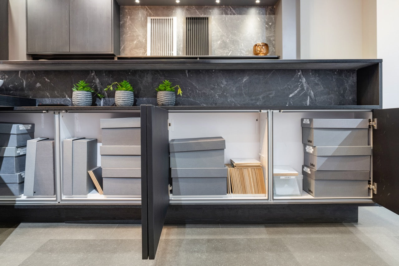 SieMatic Modern Black Kitchen with Island & Miele Appliances