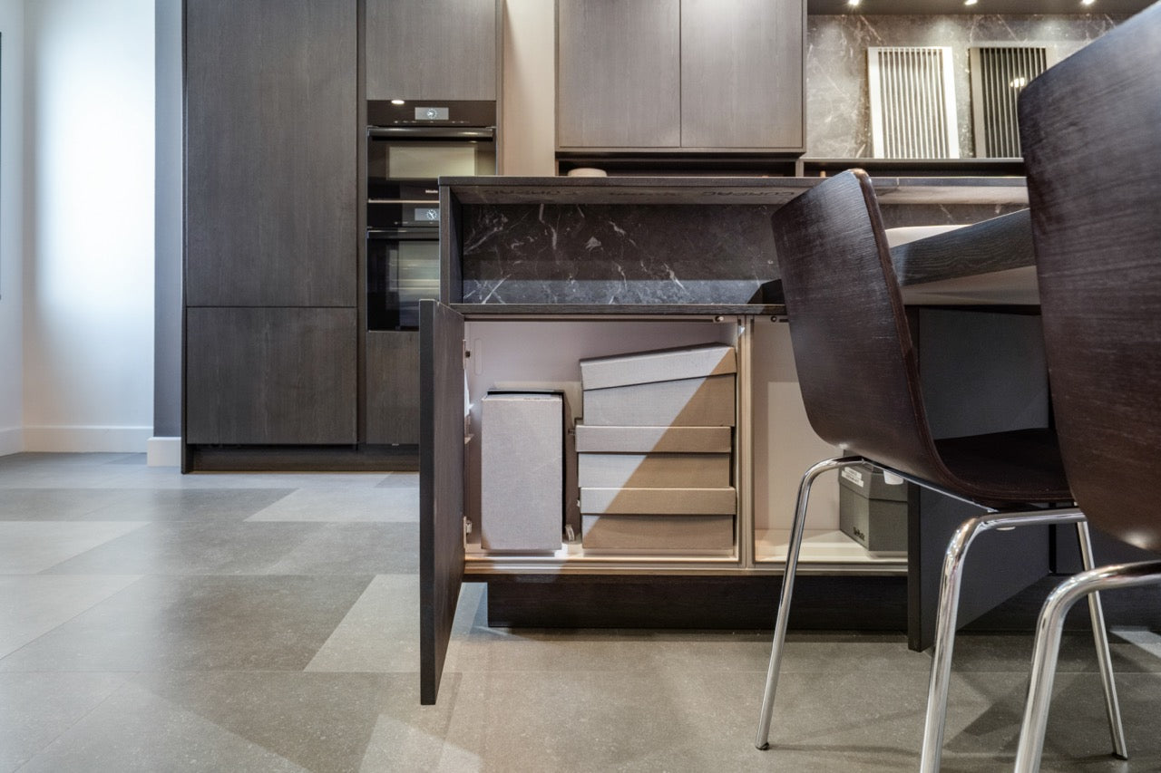 SieMatic Modern Black Kitchen with Island & Miele Appliances