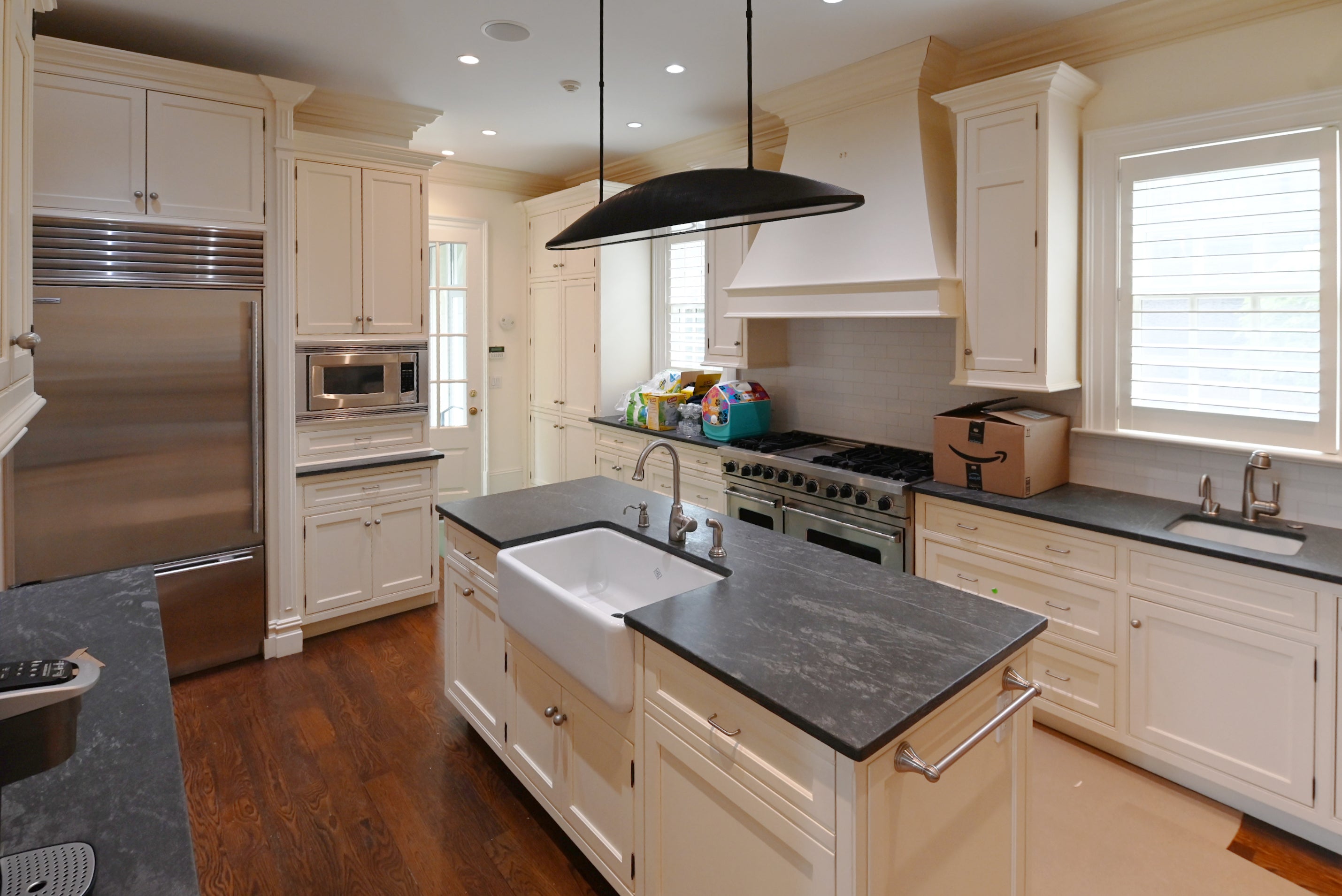 Premier Trade Group Light Cream Transitional Kitchen with Island & Viking 48" Range
