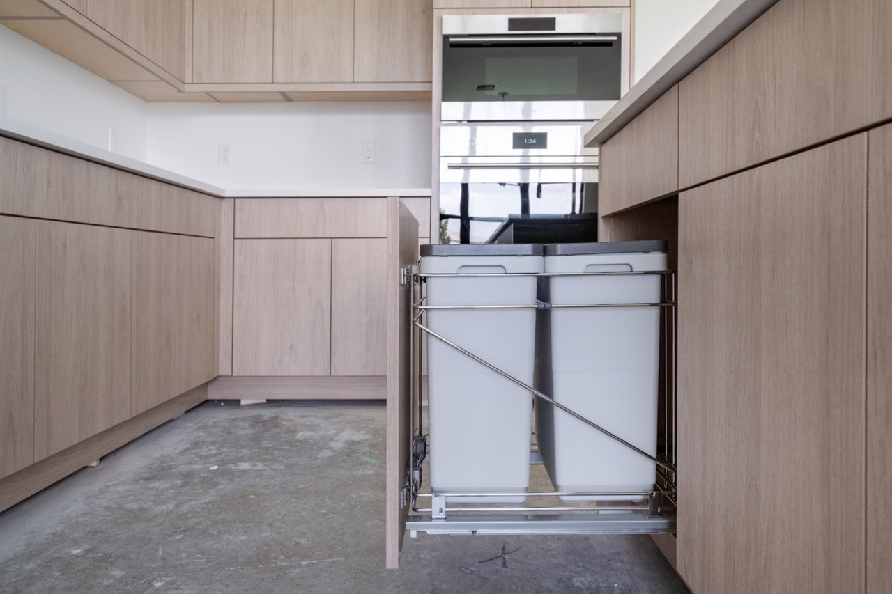 Cabico Sandy Oak Transitional Kitchen with Island & Wolf Appliances