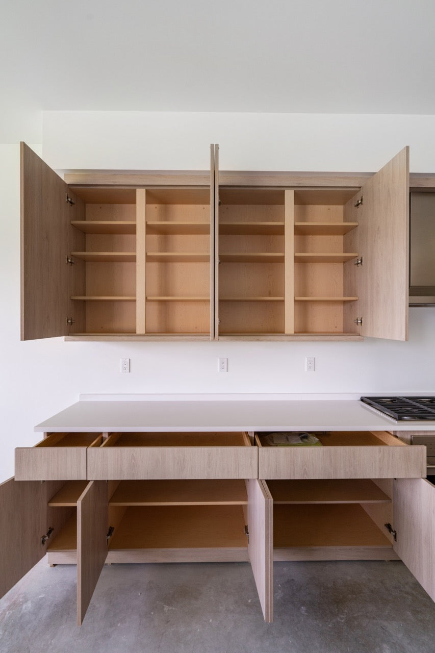 Cabico Sandy Oak Transitional Kitchen with Island & Wolf Appliances