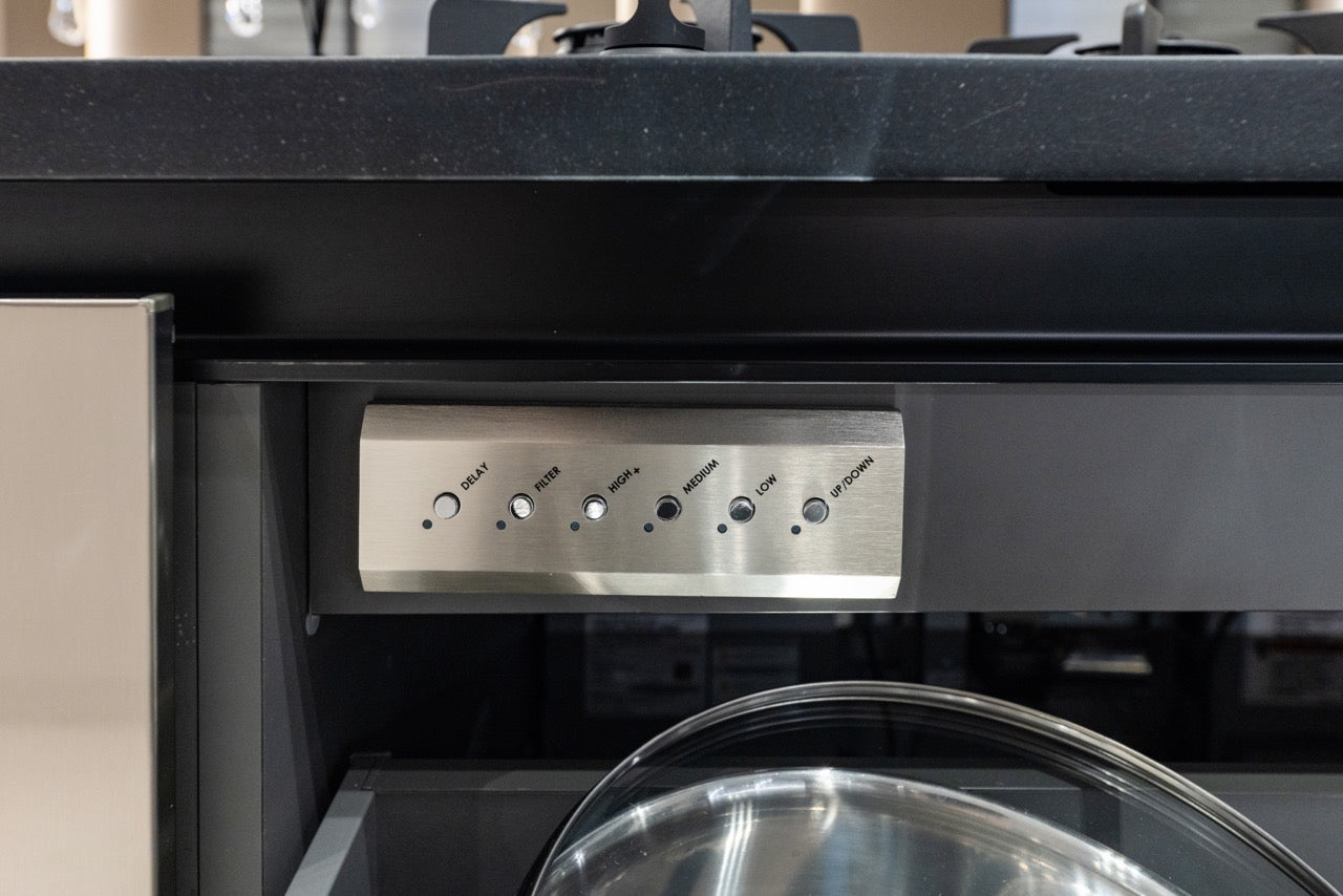 DOCA Modern Wood Veneer Black Kitchen with Island & Appliances