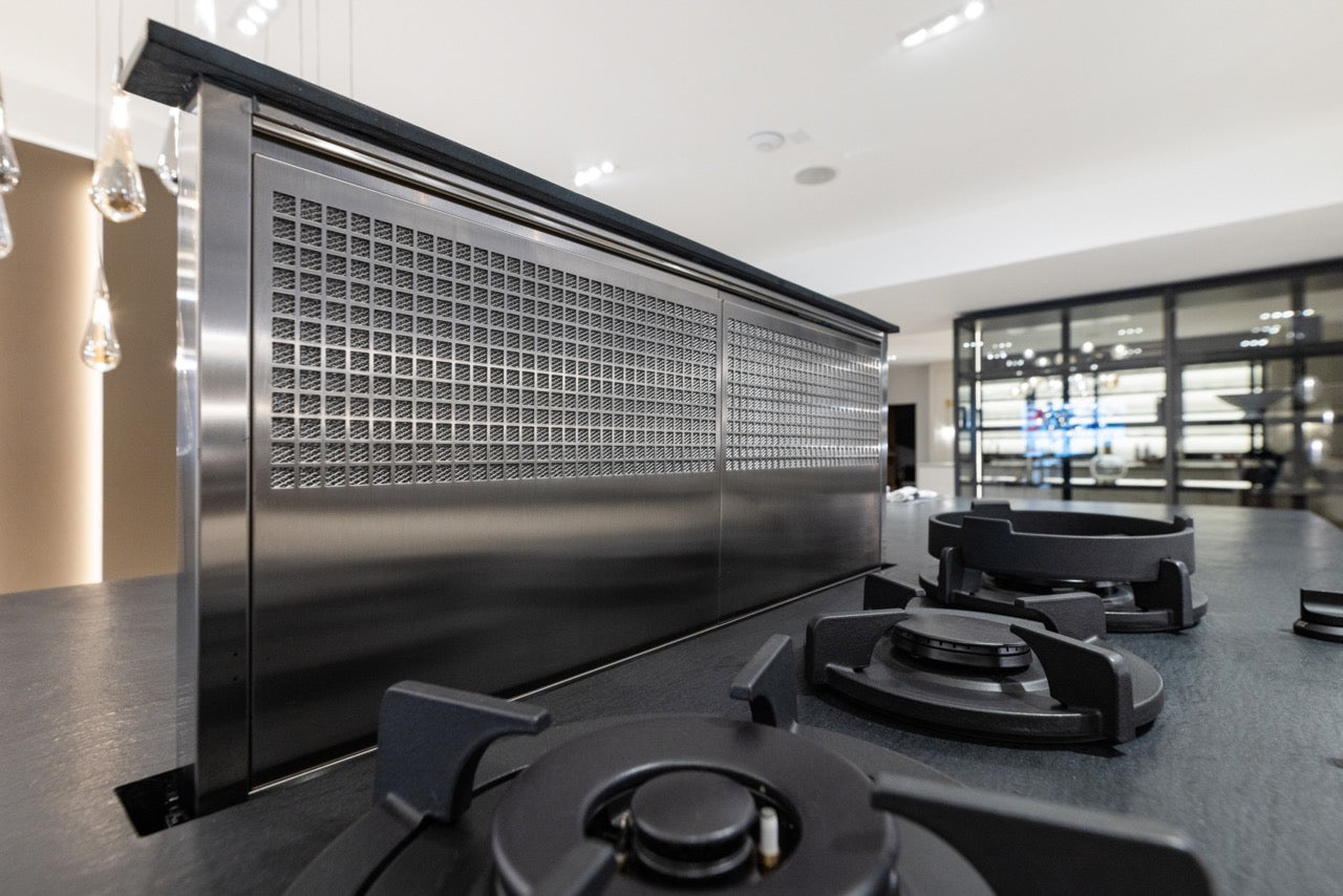 DOCA Modern Wood Veneer Black Kitchen with Island & Appliances