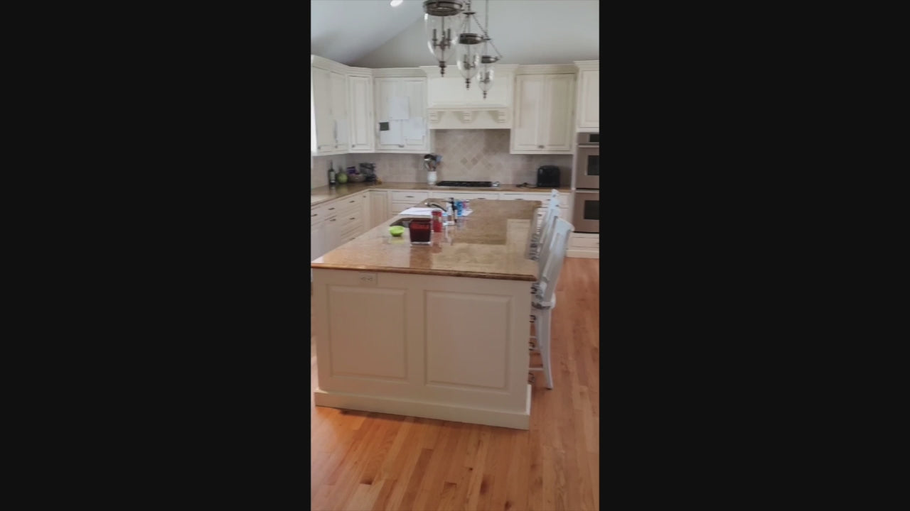Load video: Glenwood Traditional Cream Kitchen with Island, Granite Countertops &amp; Appliances