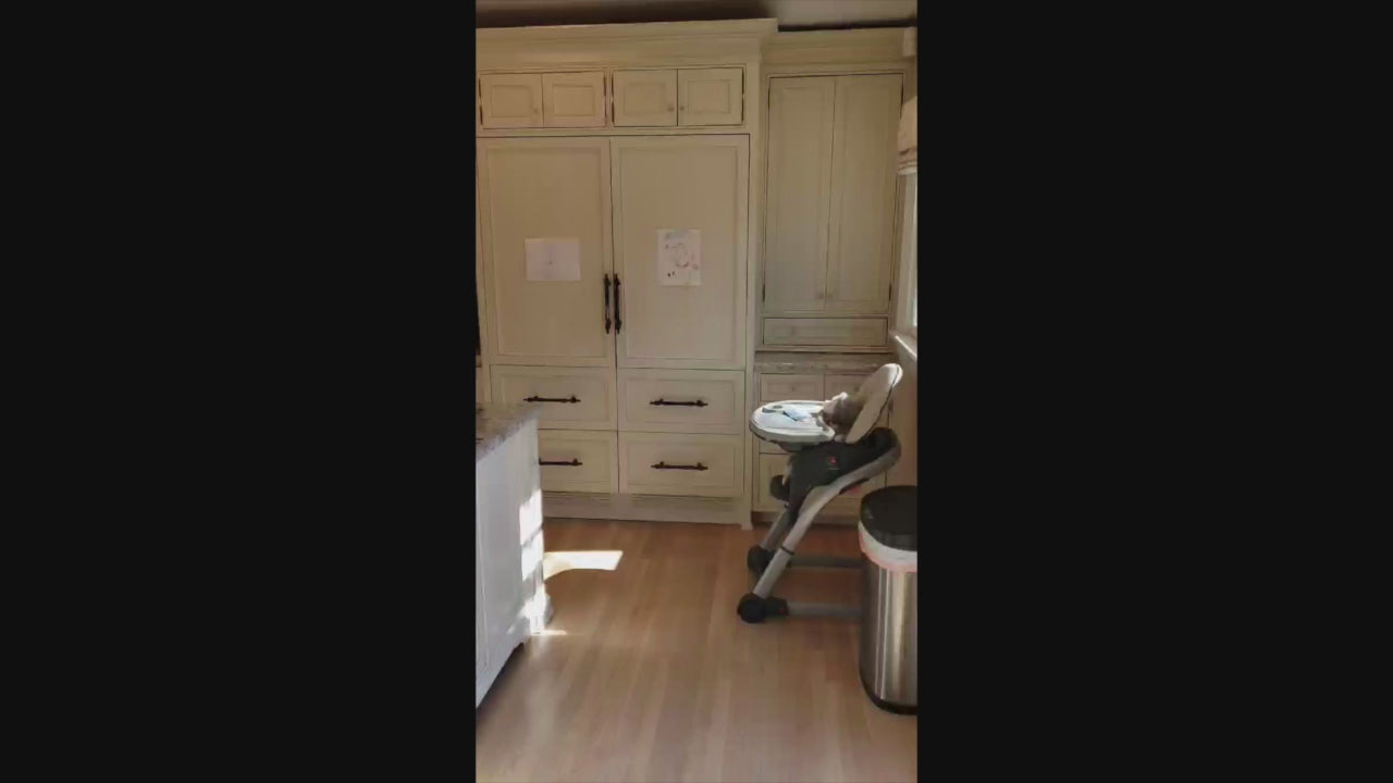 Load video: Custom Traditional Cream Kitchen with Island, Granite Countertops and 48&quot; Range