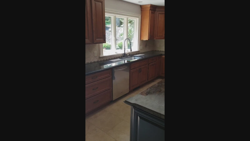 The Brighton traditional classic natural wood kitchen package with raised panel cabinetry and center island