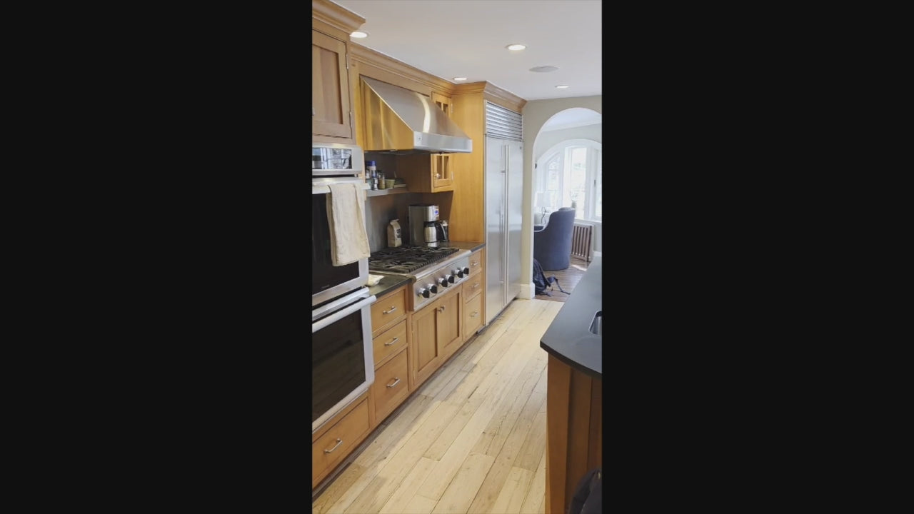 Load video: “The Davenport” Traditional Wooden Kitchen with Island and 48" Sub-Zero Refrigerator