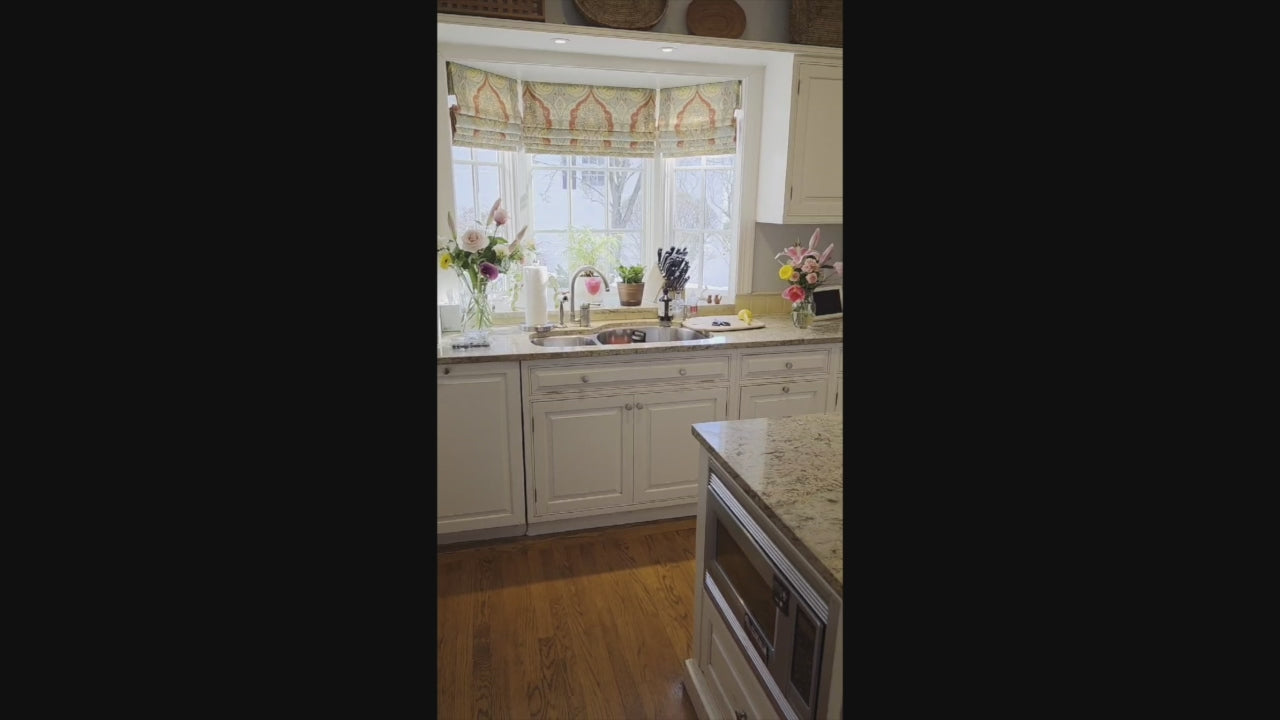 Load video: Custom Traditional White Kitchen with Island, Granite Countertops and Appliances