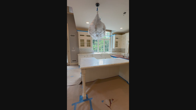 custom white kitchen suite with solid wood construction