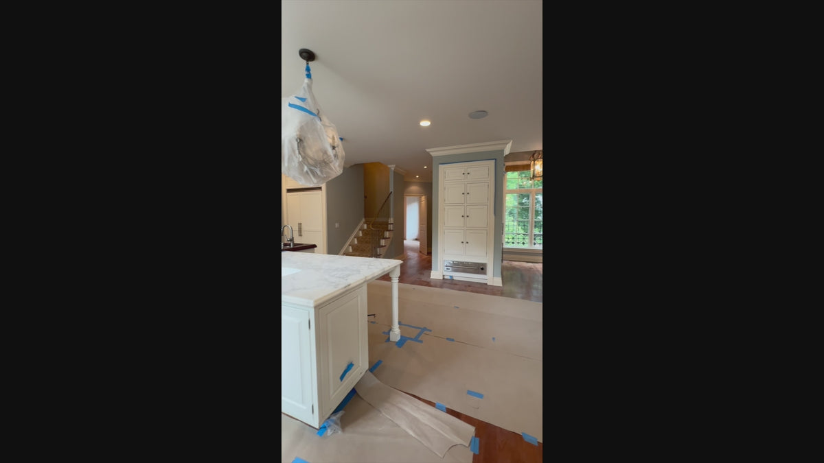Load video: High-end architectural residential kitchen cabinets in classic white finish