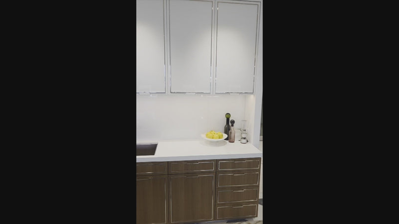 St. Charles Modern Eucalyptus and White Satin Sheen Kitchenette with La Cornue Flamberge Rotisserie