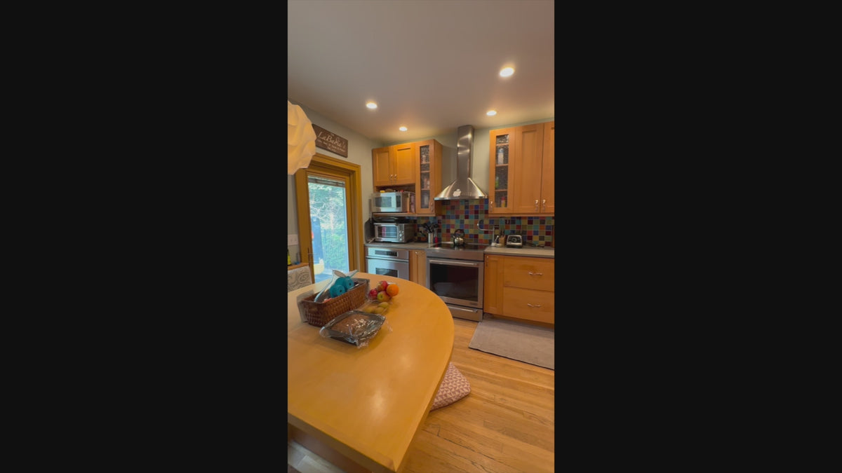Load video: Millennia transitional craftsman shaker kitchen with 36 inch sub zero refrigerator