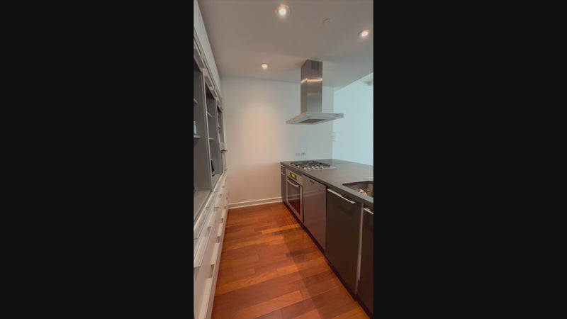 High-end showroom display complete contemporary kitchen package with professional appliances