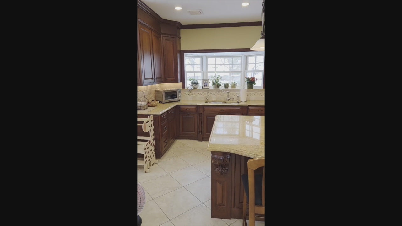 Load video: "The Winchester" Traditional Wooden Kitchen with Granite Countertops and Appliances