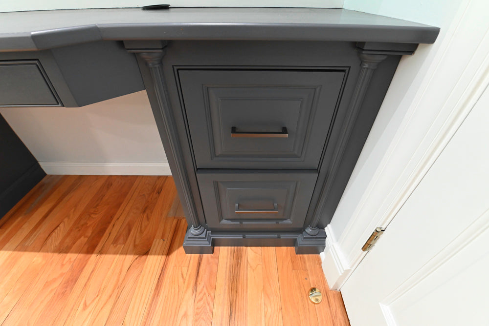 "The Montgomery" Transitional Santorini Blue Built-In Desk